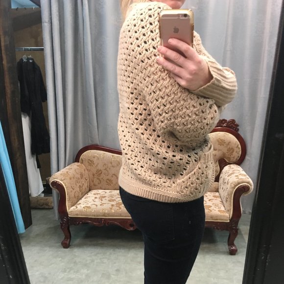 Dolman Batwing Sleeve Crochet & Knit Cardigan NWOT - Picture 8 of 16